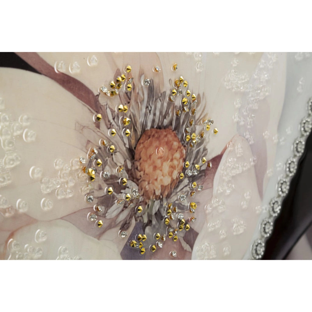 Stampa su Tela Donna con Fiore 1, Multicolore, Legno, 62x4x92 cm