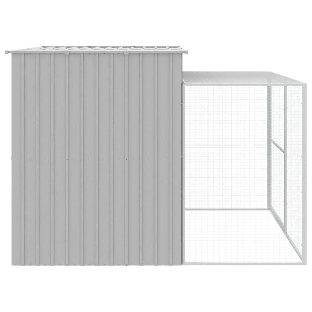 Cuccia per cani con recinto chiaro 214 x 253 x 181 cm grigio 02_0043505