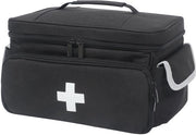 Medicazione di emergenza - Medicazione di emergenza con contenitore per pillole - Scatola di medicazione vuota con piccolo sacchetto portatile - Kit di pronto soccorso per viaggi e per la casa