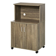 MOBILE DA CUCINA MULTIUSO CON RUOTE ARMADIETTO E RIPIANO 60.4X40.3X97CM MARRONE