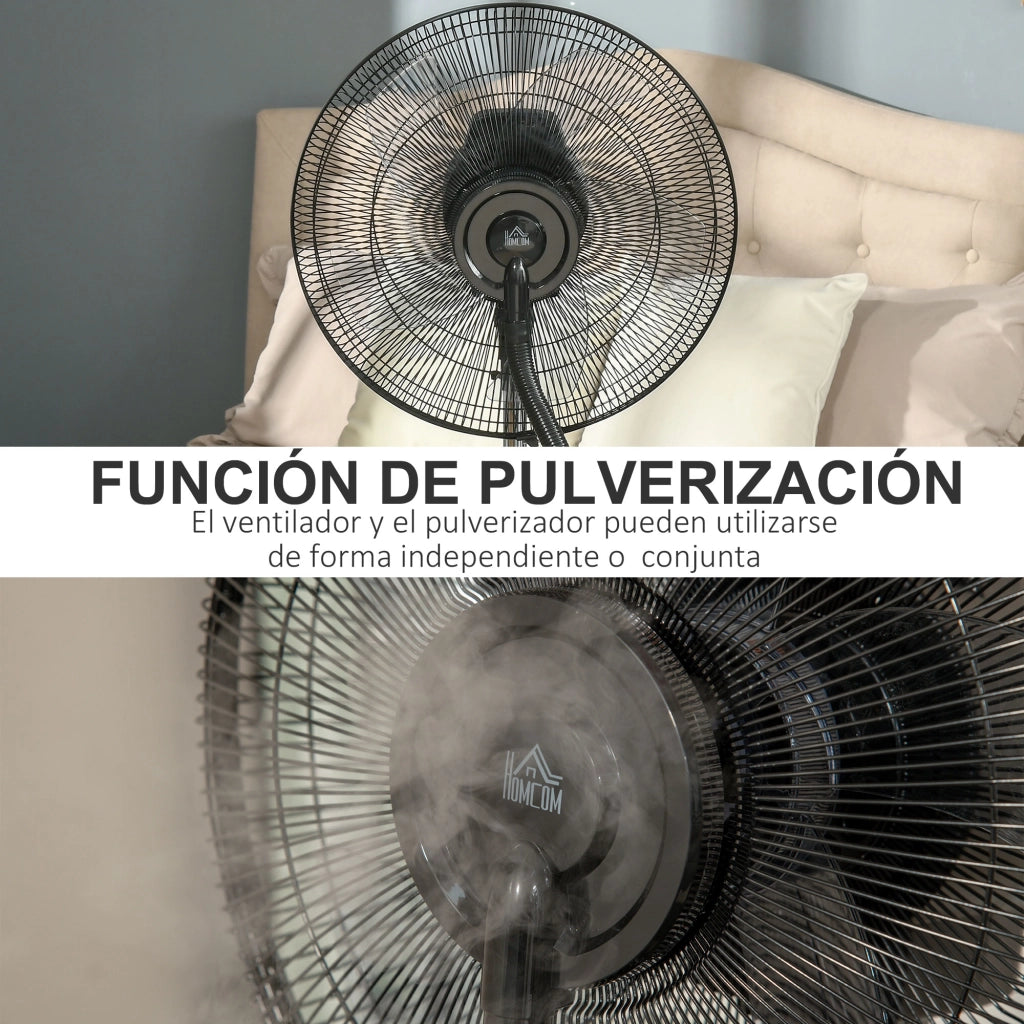 Ventilatore Oscillante da Esterno con Nebulizzatore e Telecomando ¨C Zephmum ¨C Nero 44,5x44,5x135 cm