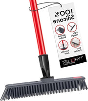 Broom con seta 100% silicona | capo giratorio 30 cm | manico resistente all'usura 140 cm | sistema di raccolta di residui | ideale per capelli e peli