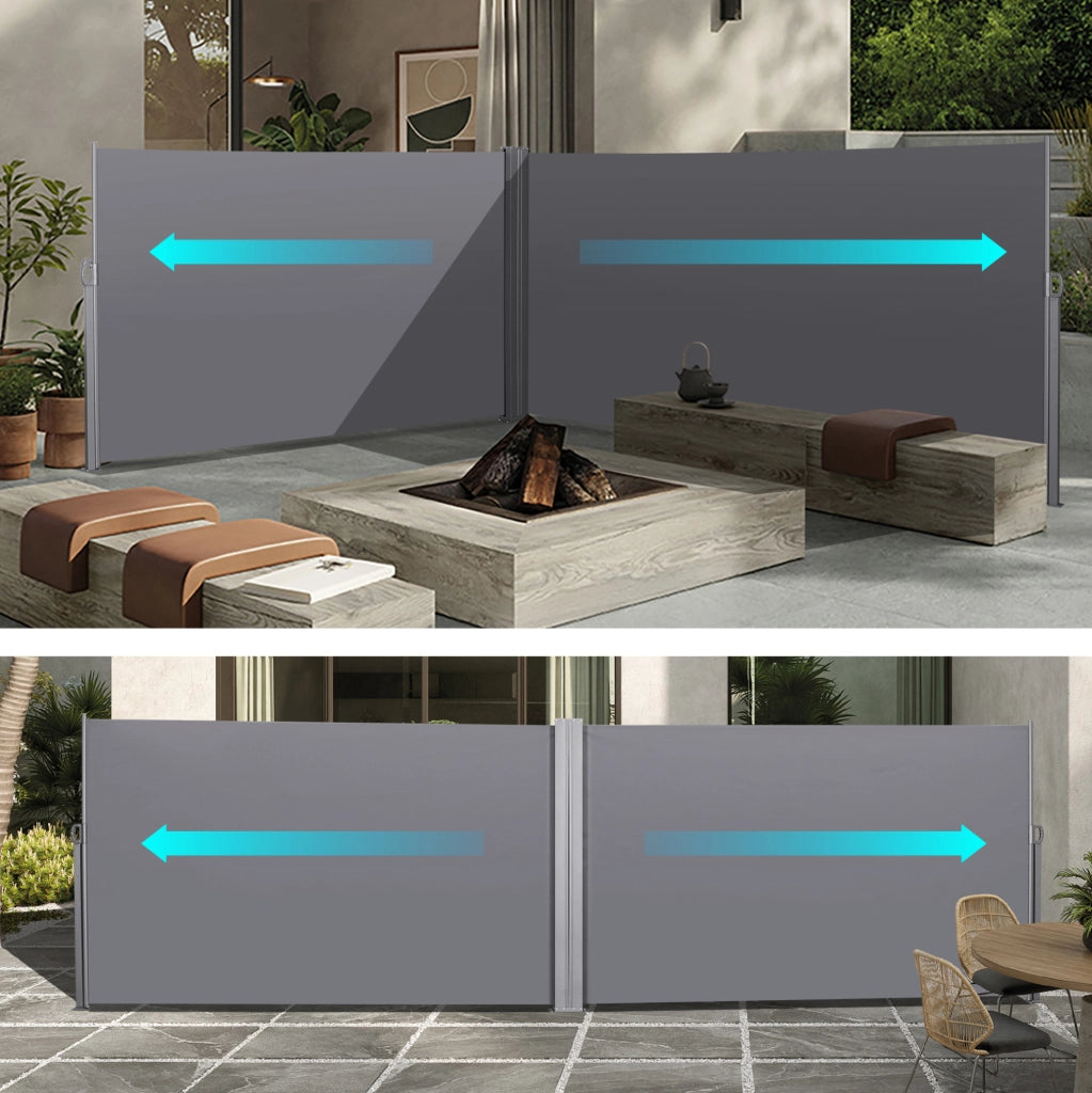 Tenda laterale retraibile per balcone; terrazza e giardino; grigio scuro