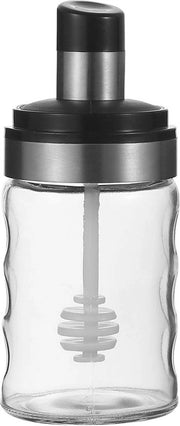 Dispensatore di olio di oliva, contenitore di olio di oliva, bottone di olio di oliva con coperchio a paletta, flacone di olio di oliva con manico in silicone, contenitore trasparente di olio di oliva sigillato, 280 ml