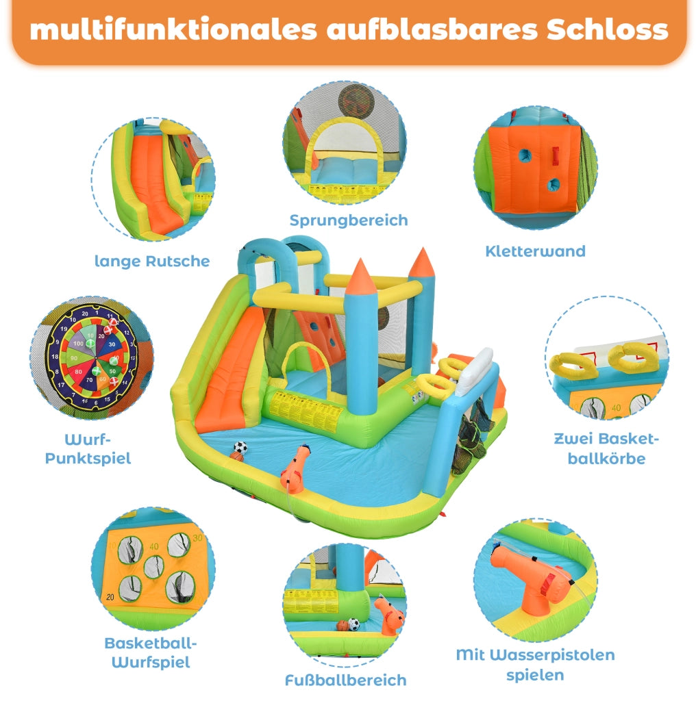 Parco acquatico gonfiabile per bambini 360 x 320 x 200 cm in tessuto Oxford multicolore