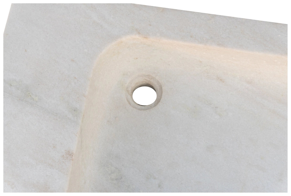 Biscottini Acquaio in marmo bianco L89xPR52xH13 cm Vasca realizzata completamente