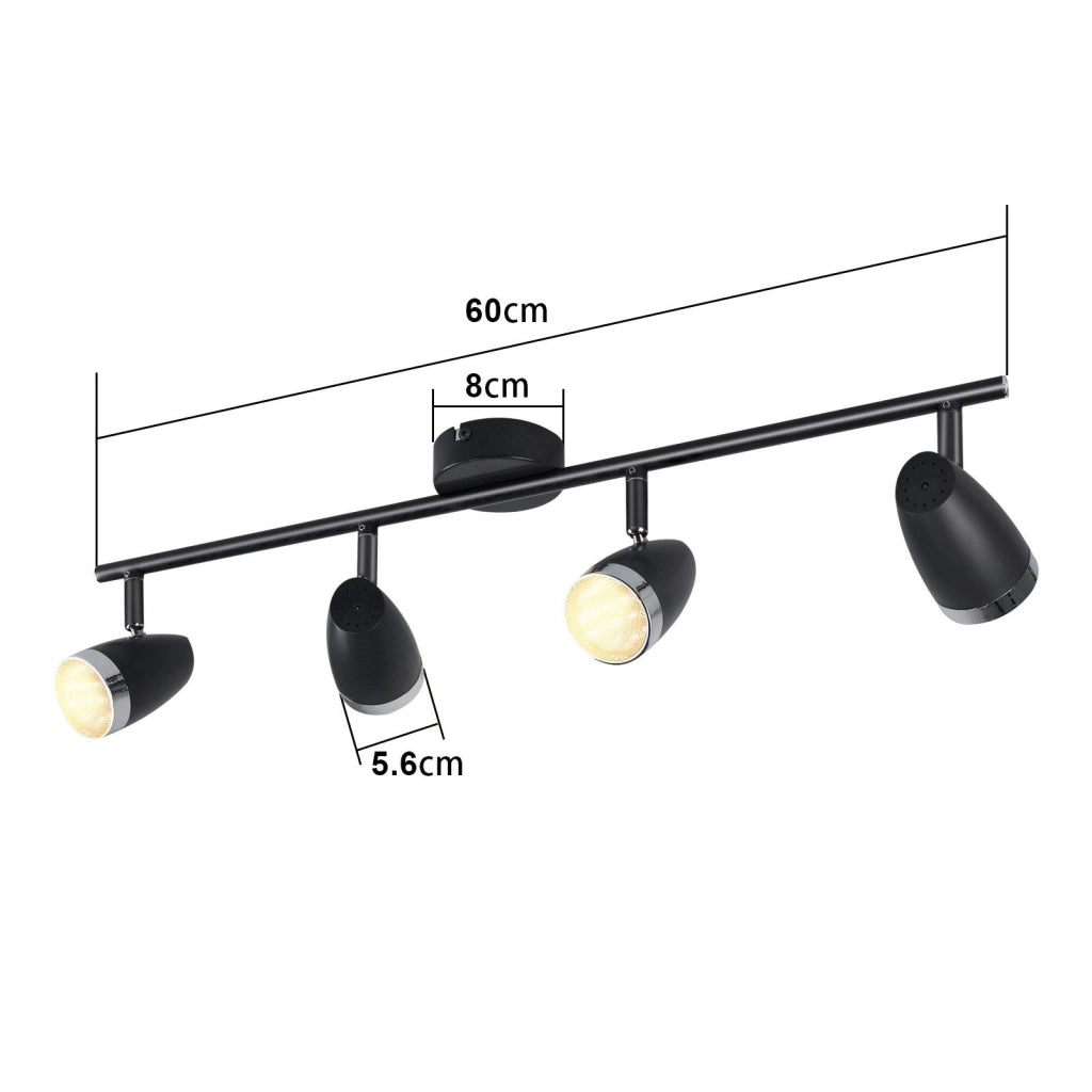 ZMH Faretto da soffitto a 4 luci da 16W orientabile a 350° Lampada da soffitto Soggiorno