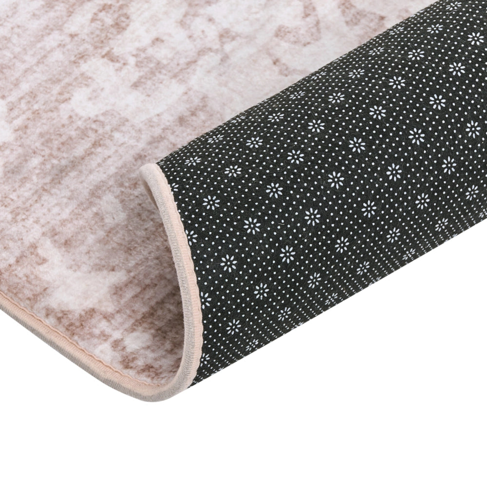 Tappeto Beige Tessuto 80 x 300 cm Moderno Solido Corridoio Per Riscaldamento a Pavimento Fondo Antiscivolo