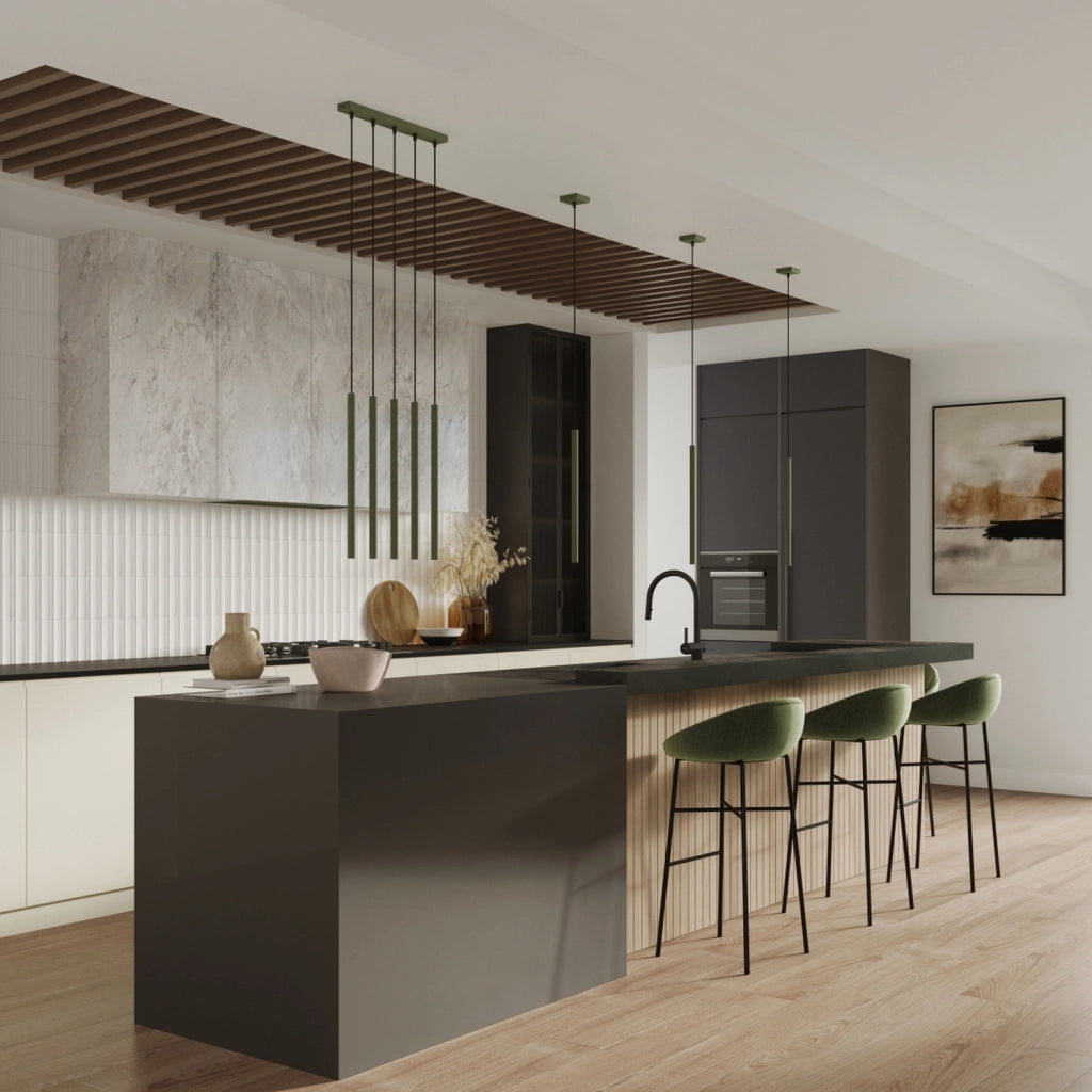 Lampadario moderno verde oliva 3 luci G9 VELINO Pure Lume