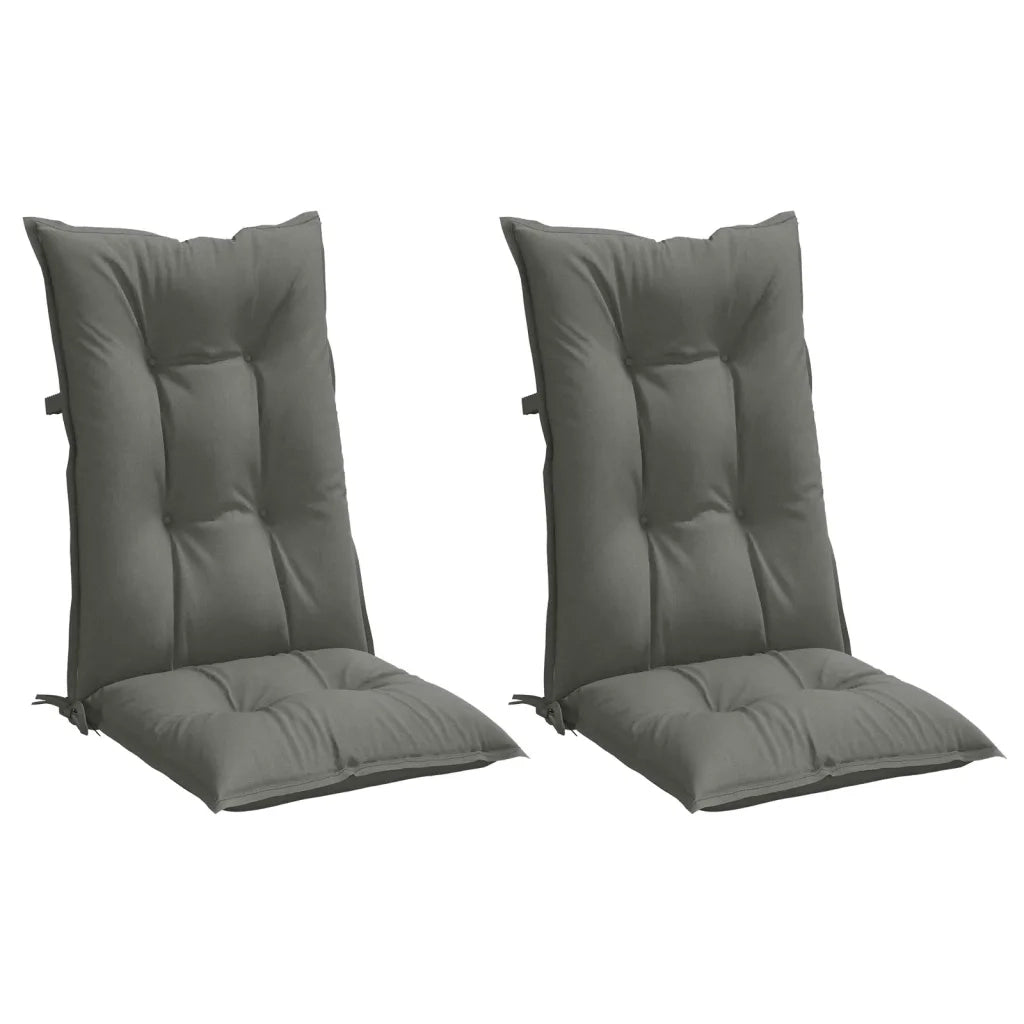 Cuscini Sedia Schiena Alta 2 Grigio MÃ©lange 120x50x7 Tessuto
