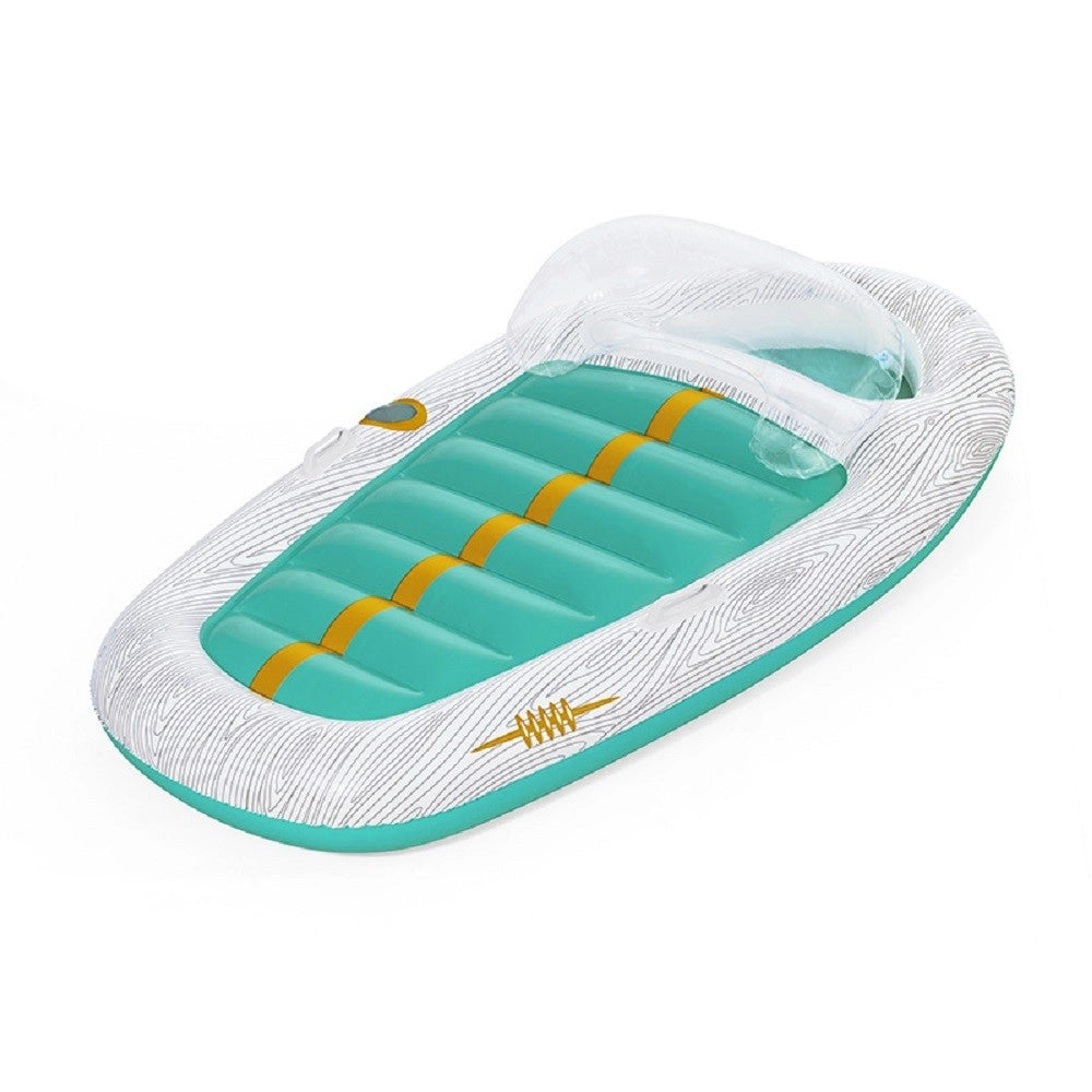 Trade Shop - Materassino Galleggiante Yacht 216x117cm Con Maniglie Portaoggetti Bicchiere 43650 -