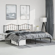 Giroletto con Testiera-Struttura Letto con testiera in Metallo Nero 193x203 cm 574574