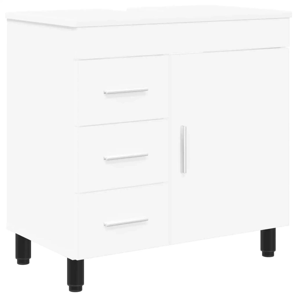 Mobiletto da bagno Bianco 60 x 35 x 60 cm Legno ingegnerizzato