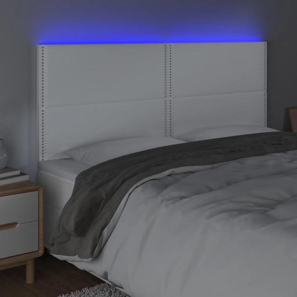 Testiera a LED rosa 200x5x118/128 cm in Similpelle 3122393