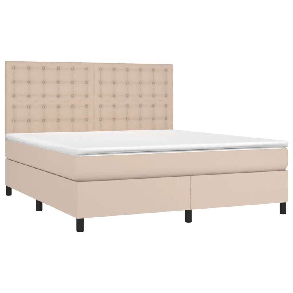 Giroletto a Molle con Materasso Cappuccino 180x200cm Similpelle 3142862