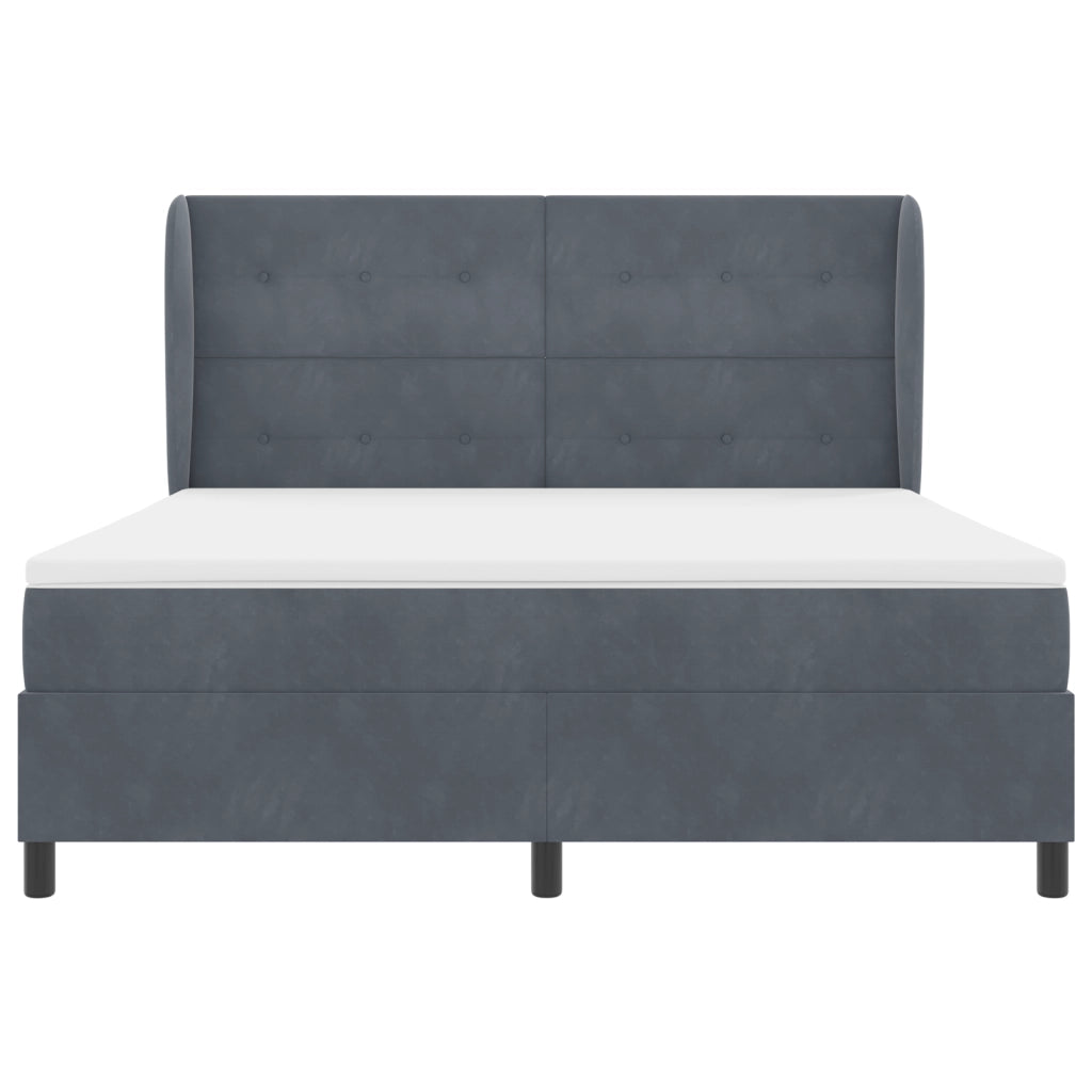 Letto a contenitore  con materasso Grigio scuro 180x200 cm Velluto