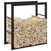 Rastrelliera per Legna da Ardere-Portalegna Nera 55x30x61 cm in Acciaio