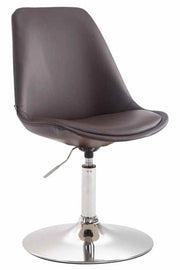 Sedia da pranzo MAVERICK in similpelle marrone,cromo
