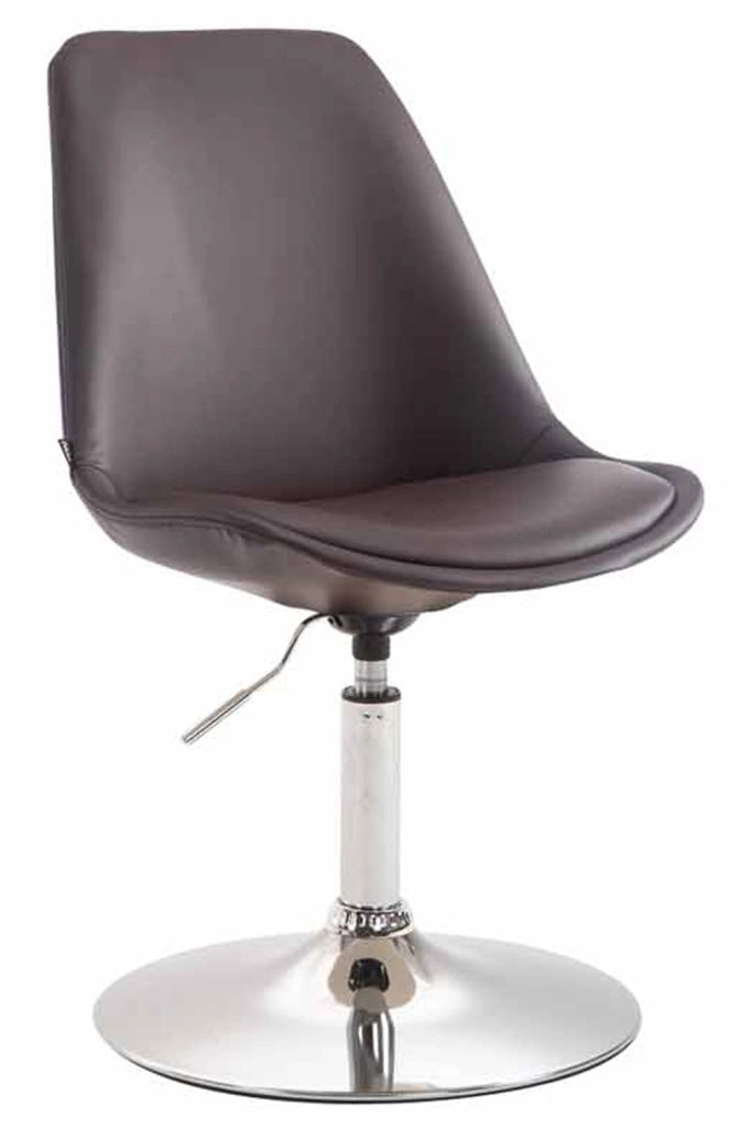 Sedia da pranzo MAVERICK in similpelle marrone,cromo