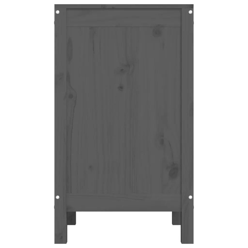 Contenitore per Bucato Grigio 44x44x76 cm Legno Massello Pino 823576