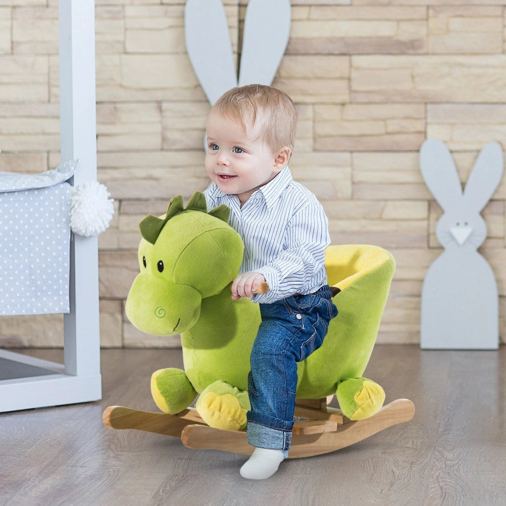 Dondolo Dinosauro per Bambini ¨C Minimal ¨C Verde 60x33x45 cm