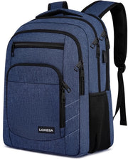 Borsa da Spalla Uomo, 15,6 Pollici Borsa da Spalla Uomo Laptop, Borsa da Spalla Ragazzo Giovane con Ingresso USB per la Carica per Lavoro, per Viaggi di Università, Lavoro, Scuola, Blu