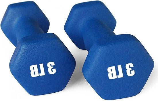 Halser per manubrii in Neopreen con peso anti-rotazione da 1,4 kg, colore blu scuro, set da 2 manubrii