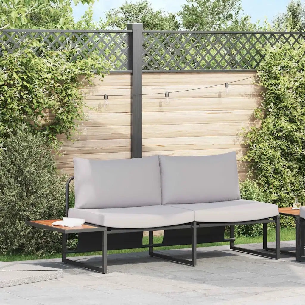 Divano da giardino Grigio chiaro 200,5 x 70 x 85,5 cm Acciaio 42007550