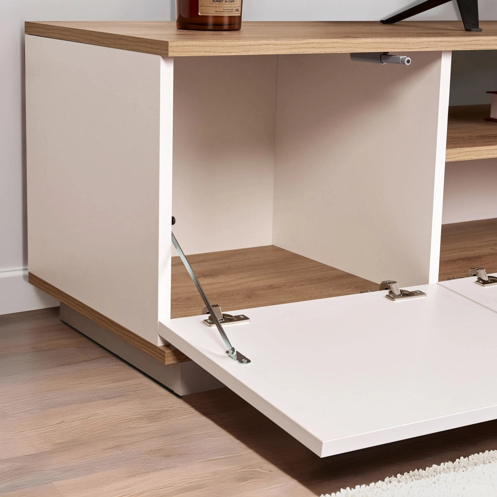 Porta TV in legno "Veramont" - 180 x 44 x 44 cm - Marrone chiaro