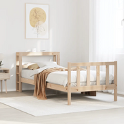 Letto senza Materasso-Struttura Letto 75x190 cm in Legno Massello Pino 802786