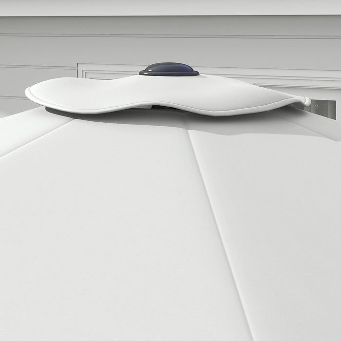 Telo per Ombrellone da Ø295 cm 8 Stecche Palo Centrale o Laterale Resistente all'Acqua Bianco