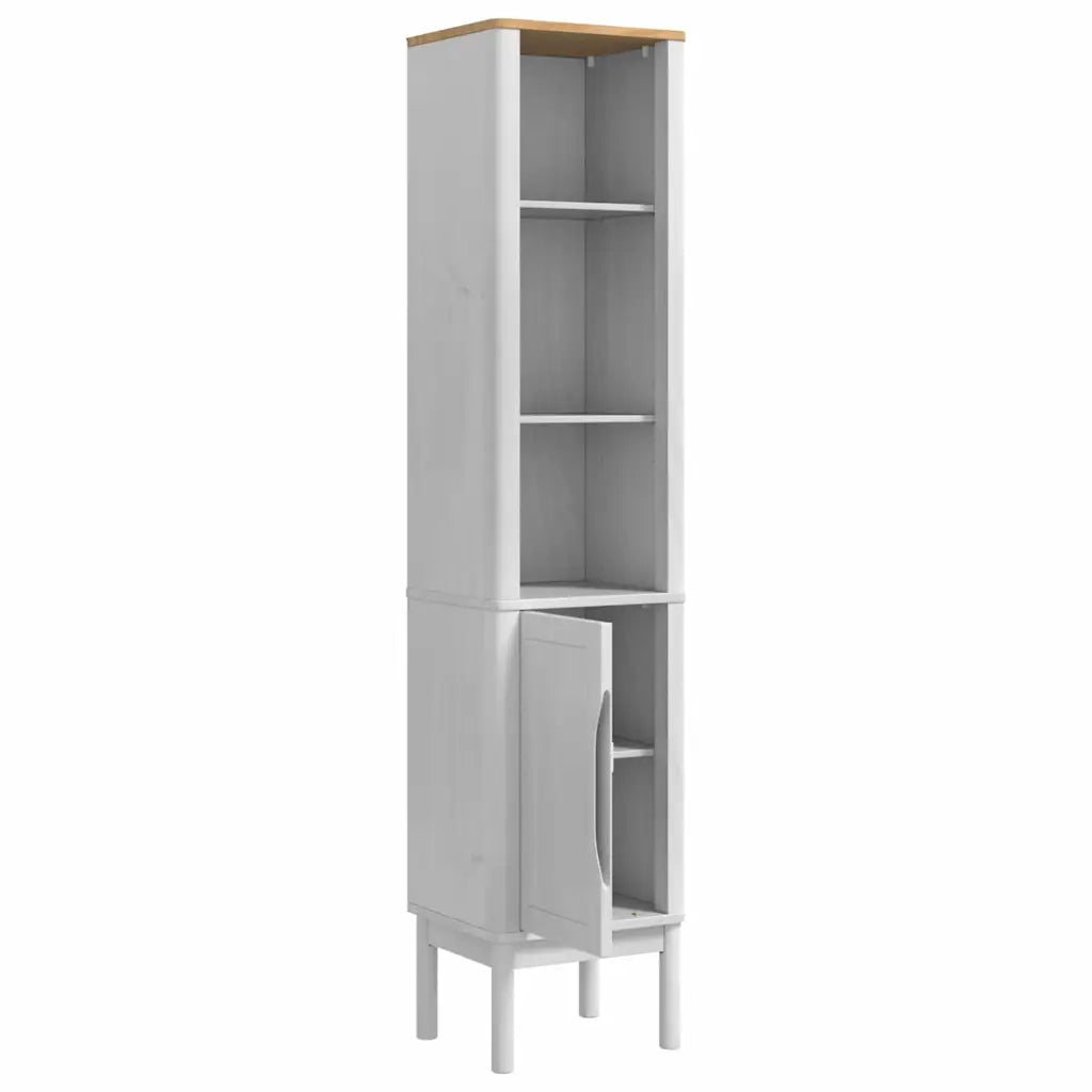 Mobiletto bagno alto con porta FLORO Bianco 35 x 30 x 160 cm 42011240