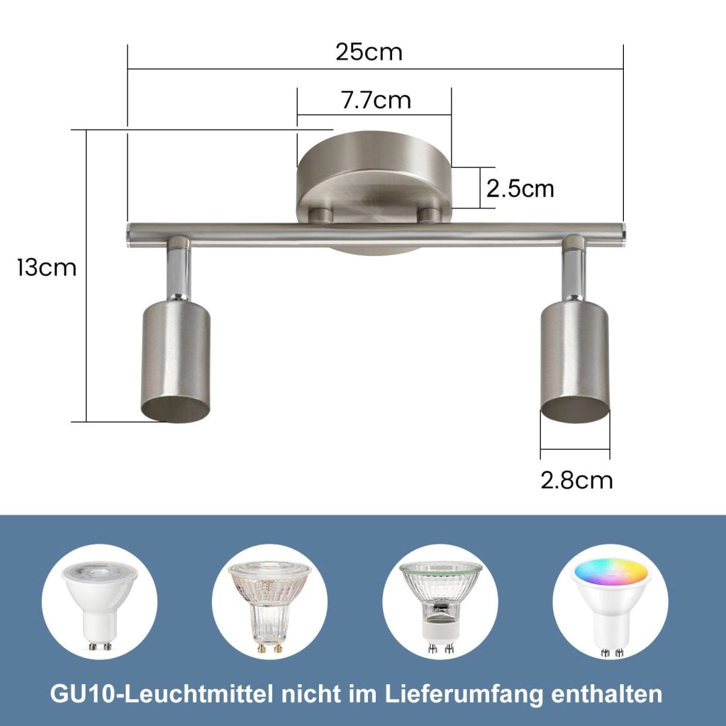 ZMH Faretto da soffitto moderni 2 luci GU10 rotativi 330° per soggiorno camera senza lampadina