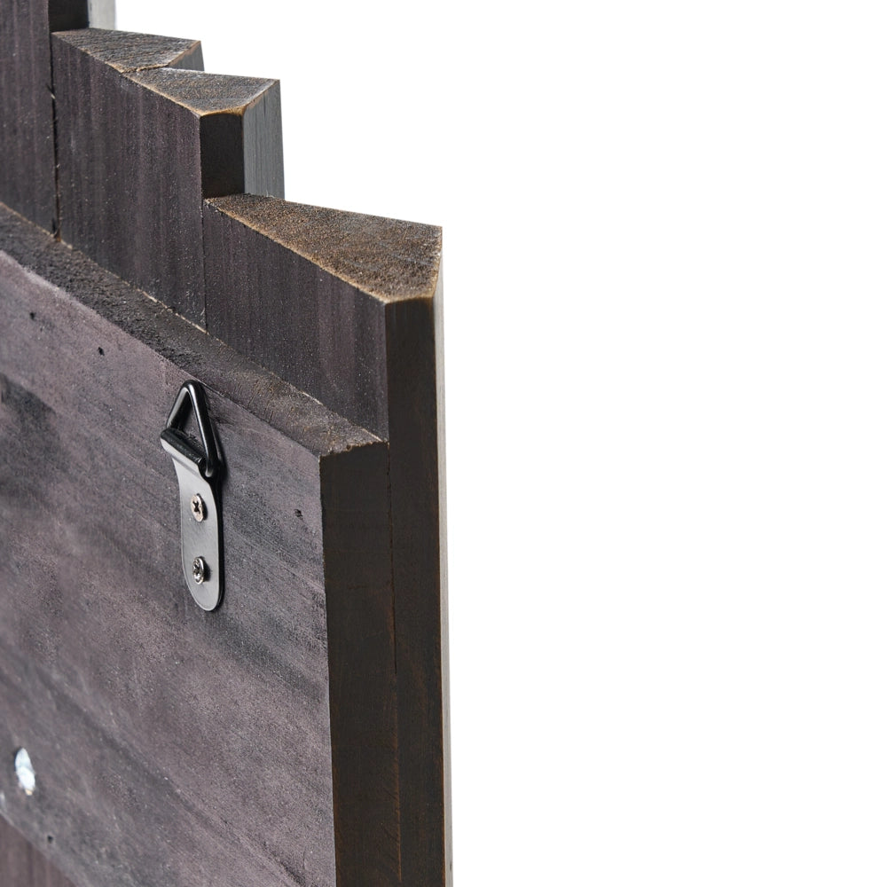Appendiabiti da parete in legno di abete nero con ganci dorati in metallo, elemento decorativo, accessorio per corridoio