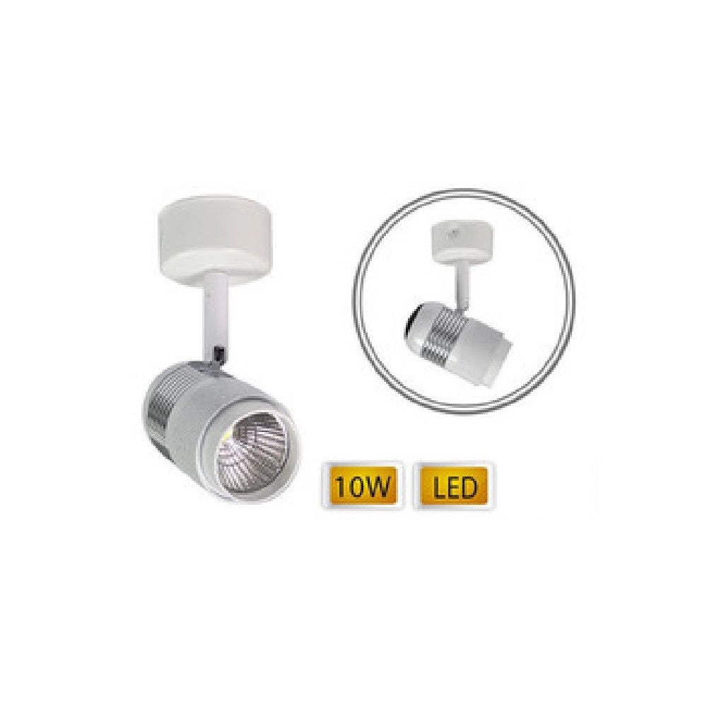 Trade Shop - Applique Led Cob 10w Faretto Staffa Orientabile Lampada Soffitto Parete F10w-1a -