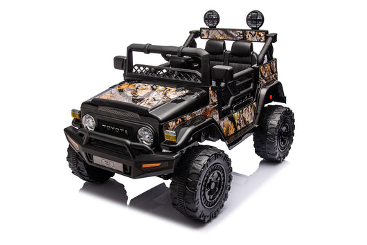 Macchina Elettrica per Bambini 12V Toyota Cruiser Nera Mimetica