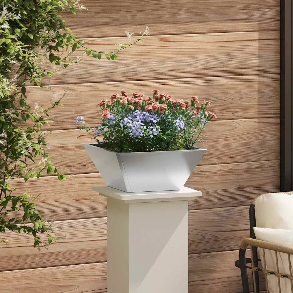 Vaso da giardino Argento 35 x 35 x 15 cm Acciaio inossidabile 873804