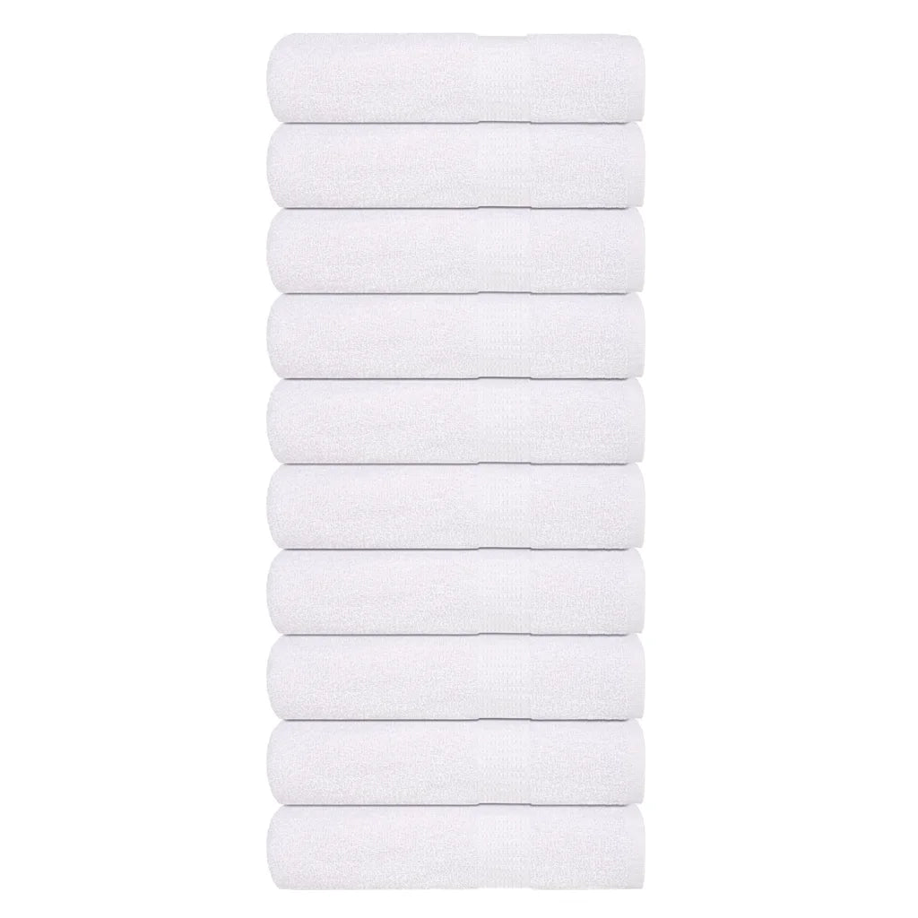 Asciugamani da Bagno 10pz Bianchi 100x150cm 360g/mÂ² 100% Cotone