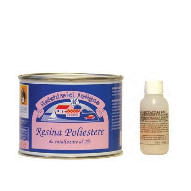 KIT RESINA POLIESTERE LIQUIDA 500ML CON CATALIZZAT