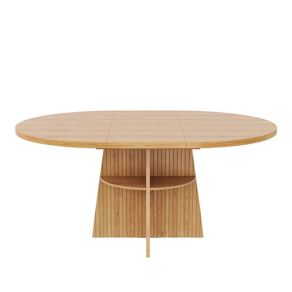 TAVOLO DA PRANZO ROTONDO ESTENSIBILE 110-150 x 110 x 77,5 cm MDF NATURALE