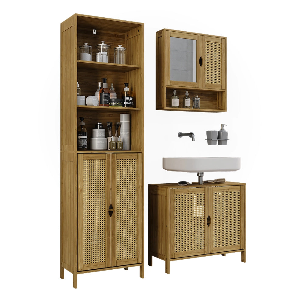 Vicco Set di mobili da bagno Bambù 3 parti