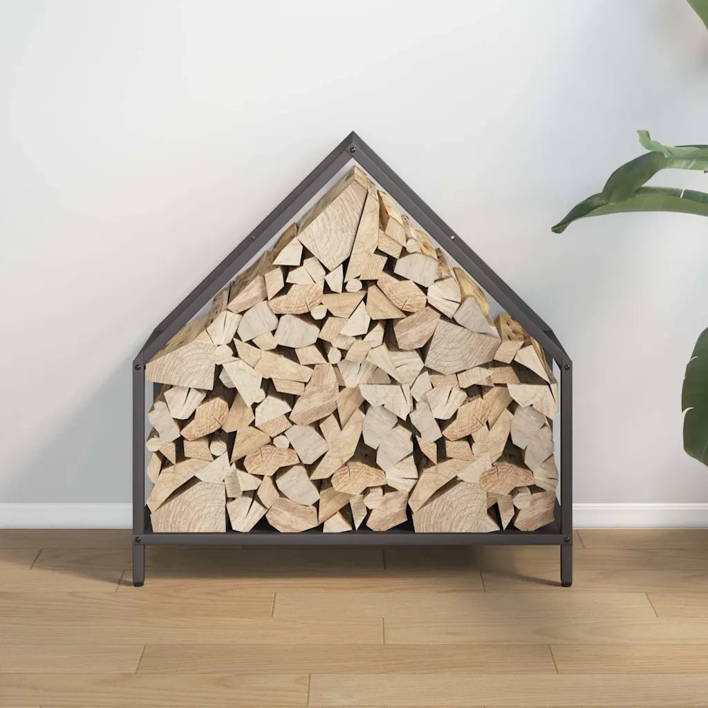 Rastrelliera per Legna da Ardere Nera 60x25x60 cm CFW2427784