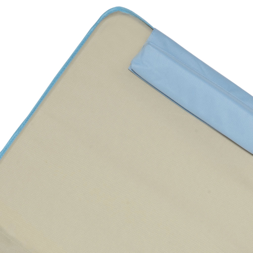 Set 2 Sdraio da Spiaggia 53x124x35-45 cm con Schienale Regolabile e Poggiatesta Beige e Azzurro