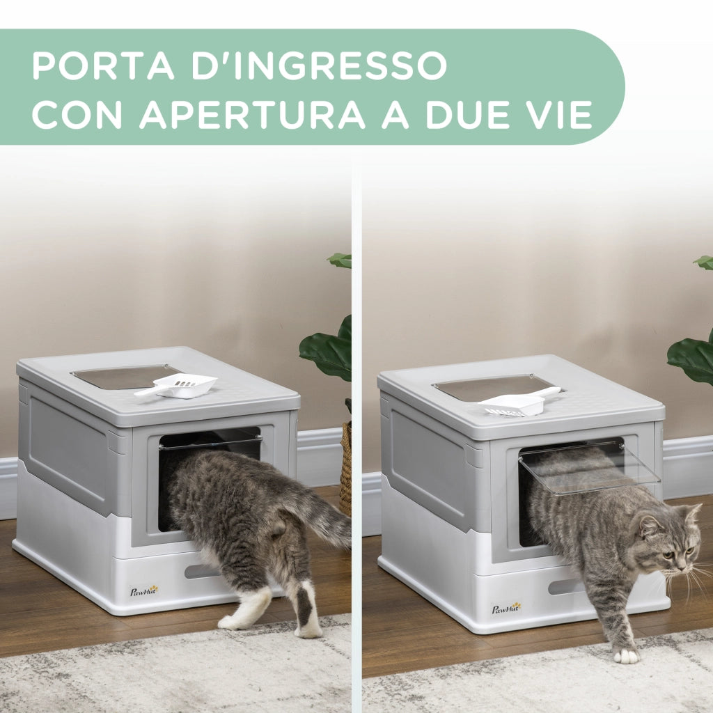 Lettiera per Gatti Chiusa a 2 Porte ¨C Zephmum ¨C Grigio 47.5x35.5x36.7 cm