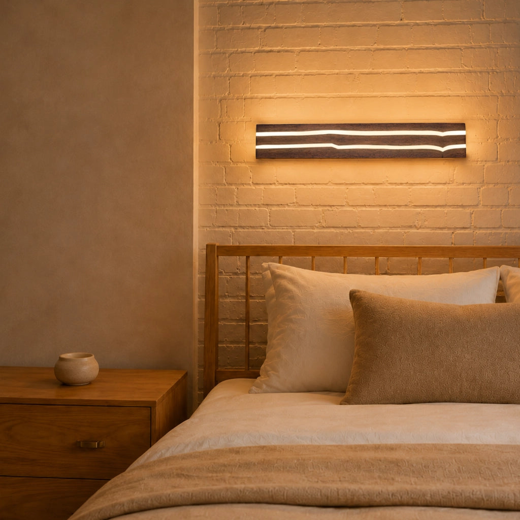 ZMH Lampada da Parete LED Legno 50cm Moderna 3000K 8W per Soggiorno Interni