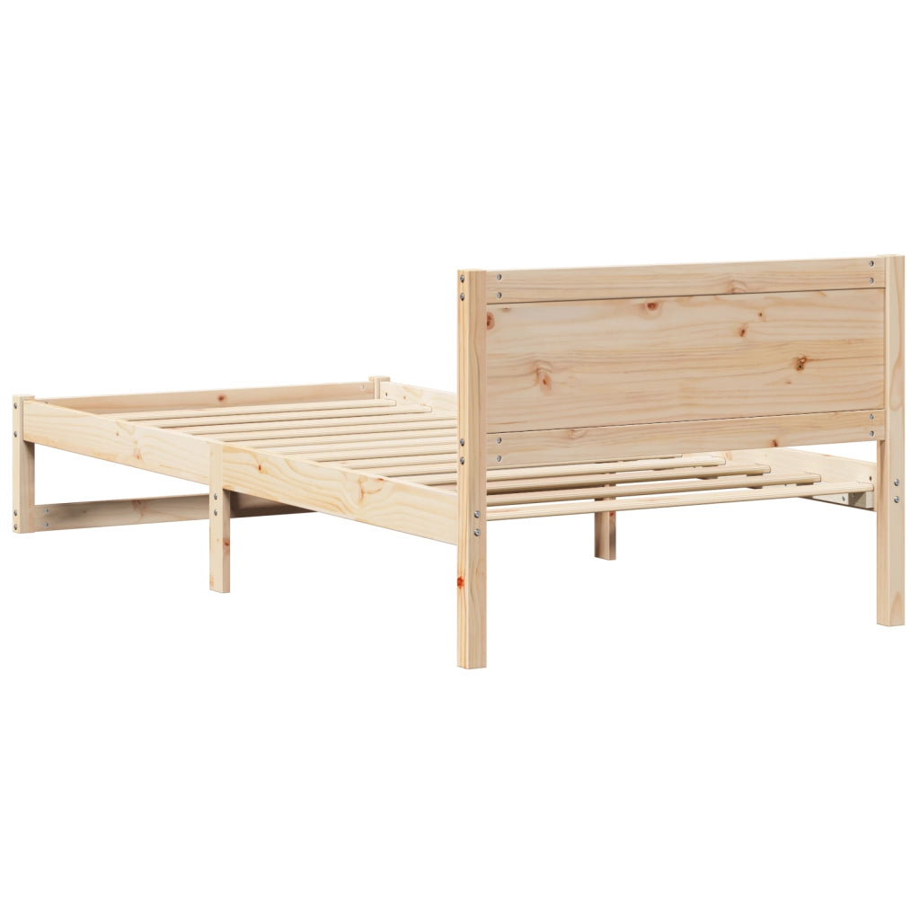 Struttura per Letto Naturale Legno Massello 80 x 200 cm