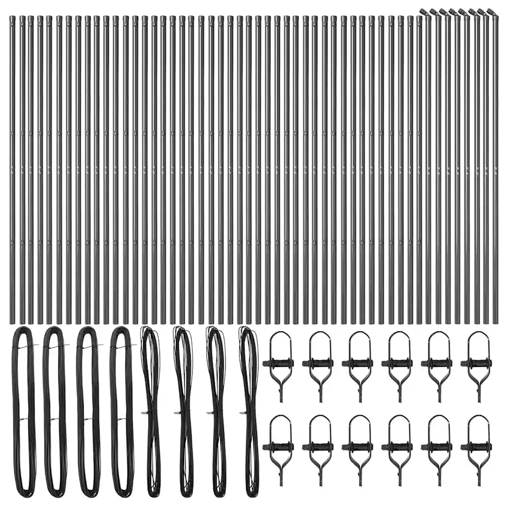 Palo della recinzione 52 pcs Grigio 3,2 x 3,2 x 210 cm