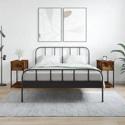 Comodini 2 pz-Set di 2 Tavolino da notte Rovere Fumo 30x60x60 cm in Legno Multistrato 406407