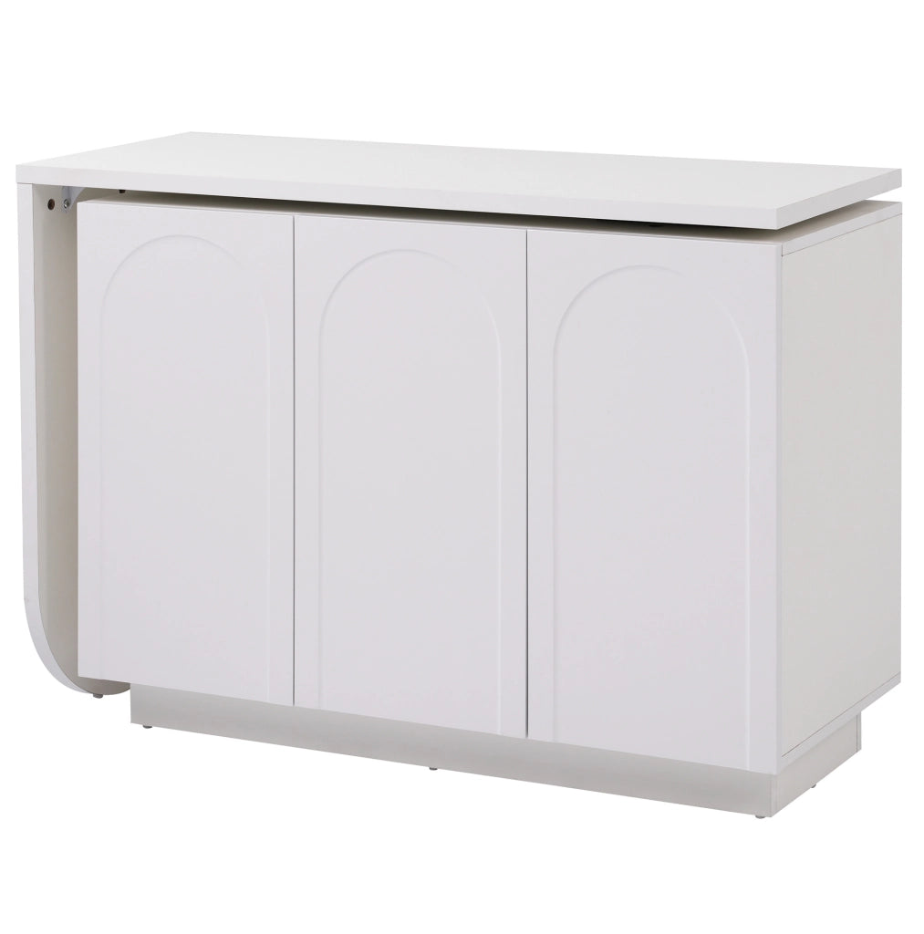 Scrivania girevole 110x40x75 cm multifunzione in MDF bianco