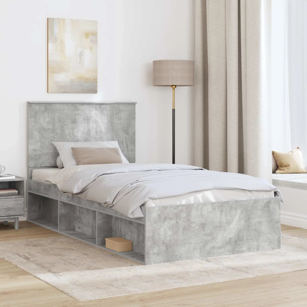 Struttura del letto Grigio Concretè 100 x 200 cm Pino massello